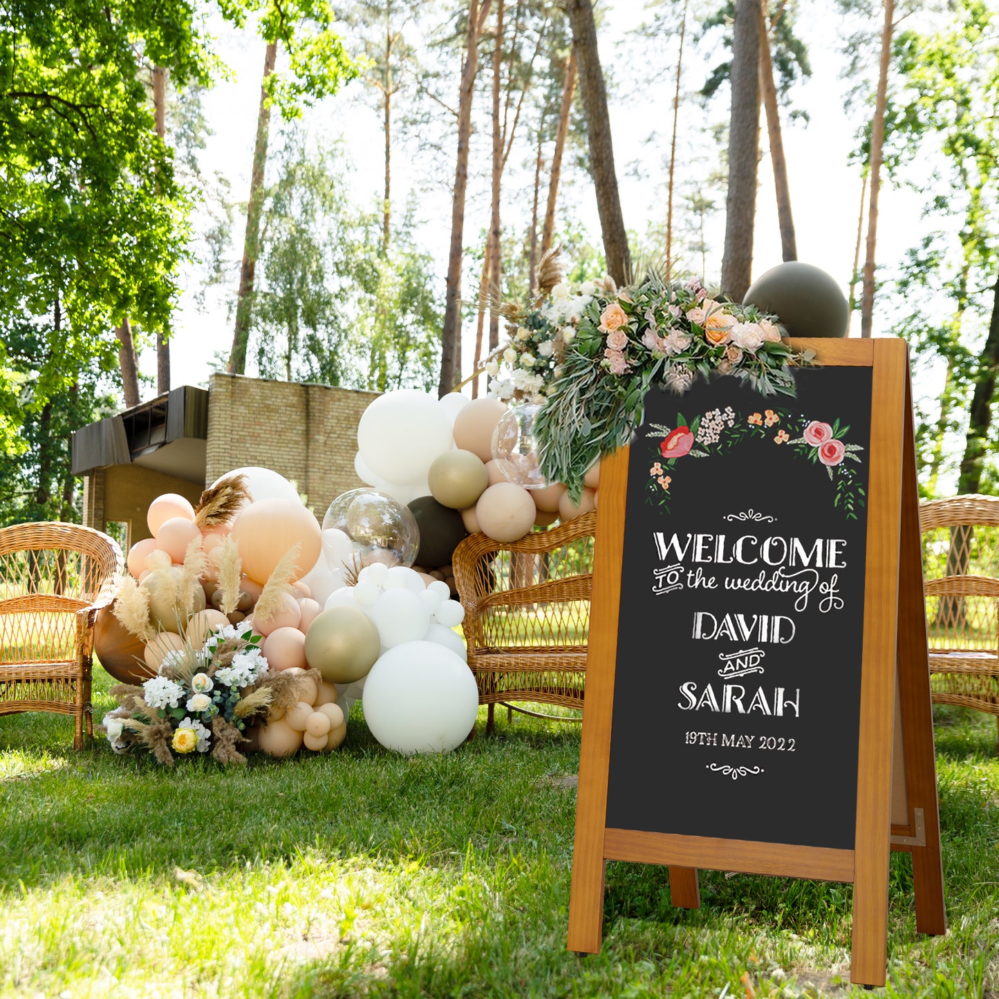 Wooden Sandwich Board Signs Outdoor A Frame Chalkboard Sign