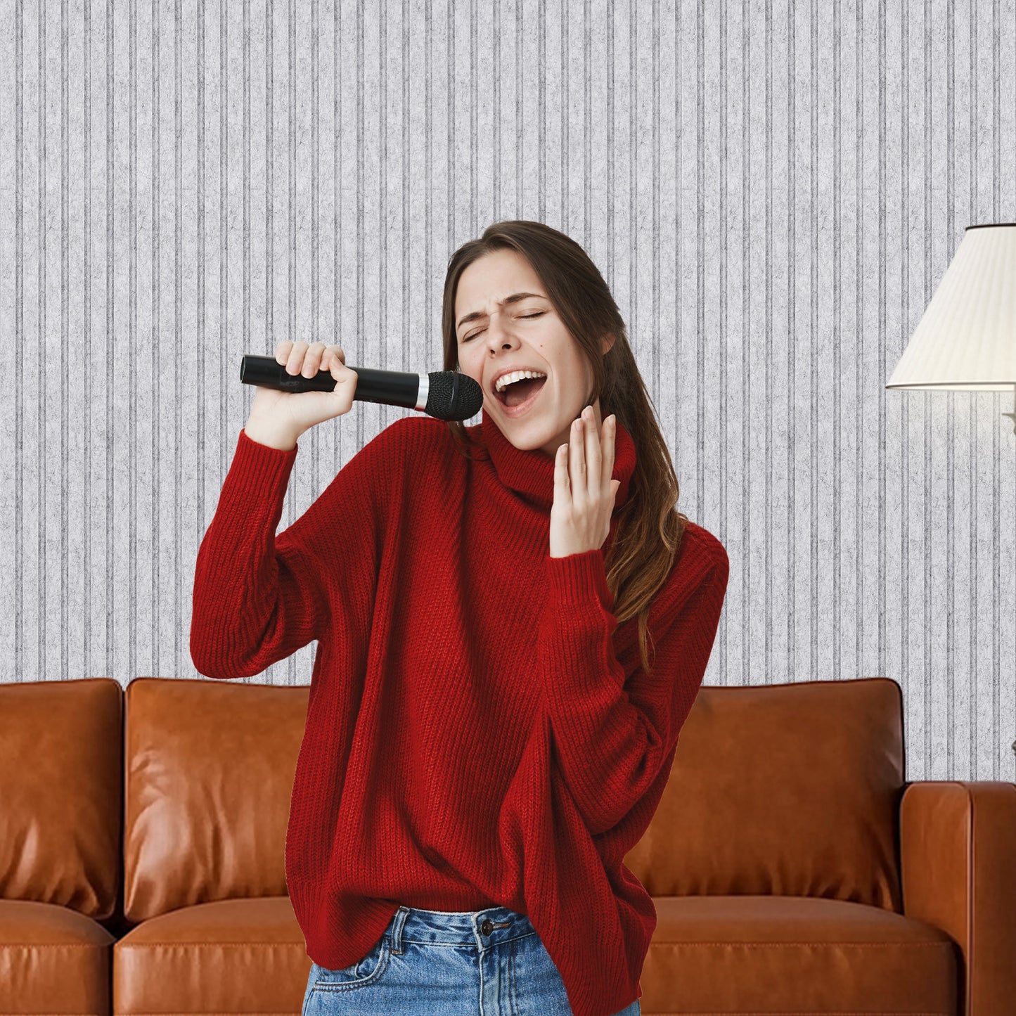 Slat Acoustic Panels Acoustic Panels, Decorative Sound Proof Felt Panels, Slat Wall Panels for Wall Decor Sound Absorbing Panel, Grey