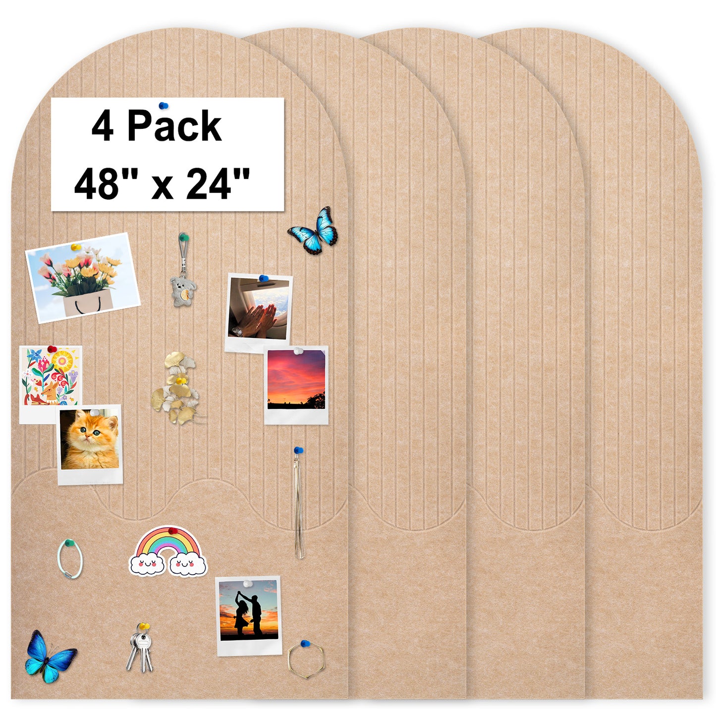 Felt Bulletin Board Push Pin Board Large Decorative Cork Boards for Walls Arch Decor Poster Boards for Wall