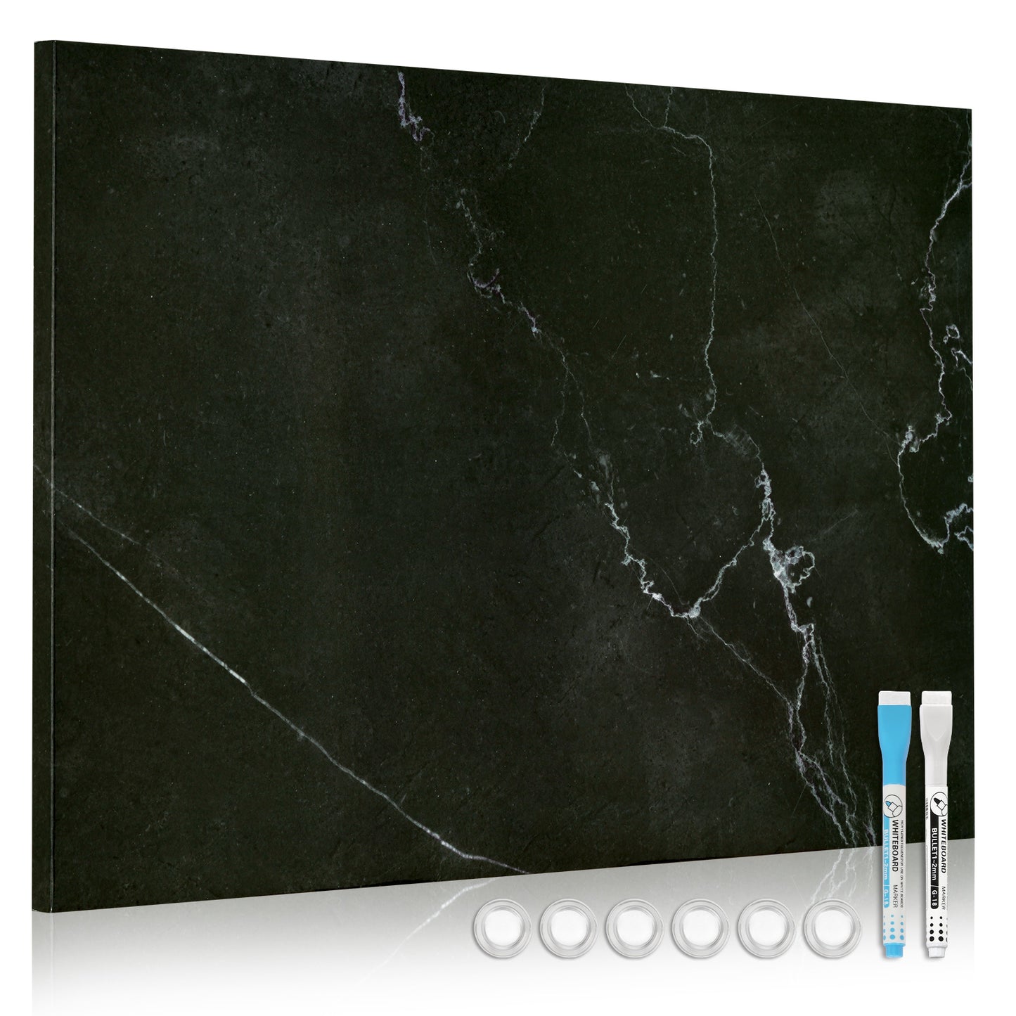 Magnetic Boards for Wall 18"x24" Black Marble Decorative White Board Magnetic Dry Erase Board