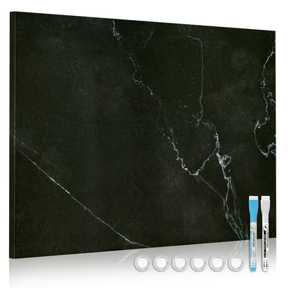 Magnetic Boards for Wall 18"x24" Black Marble Decorative White Board Magnetic Dry Erase Board