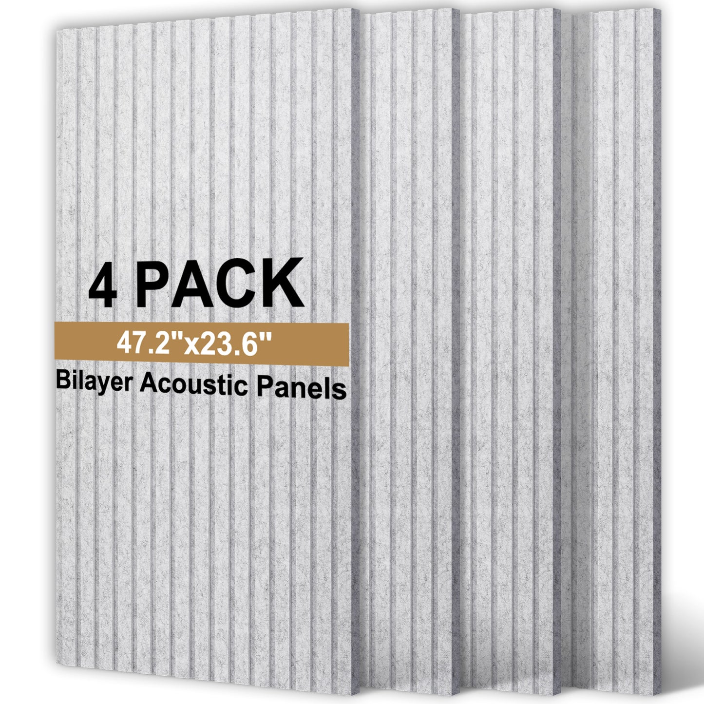 Slat Acoustic Panels Acoustic Panels, Decorative Sound Proof Felt Panels, Slat Wall Panels for Wall Decor Sound Absorbing Panel, Black