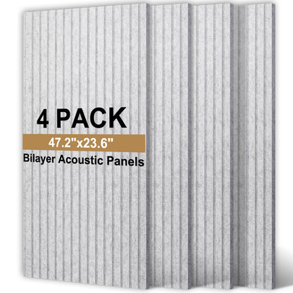 Slat Acoustic Panels Acoustic Panels, Decorative Sound Proof Felt Panels, Slat Wall Panels for Wall Decor Sound Absorbing Panel, Grey