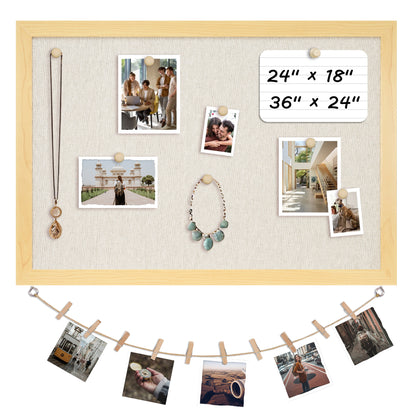 Large Bulletin Cork Board Linen-Covered, 24 "x 36" Poster Board Message Board