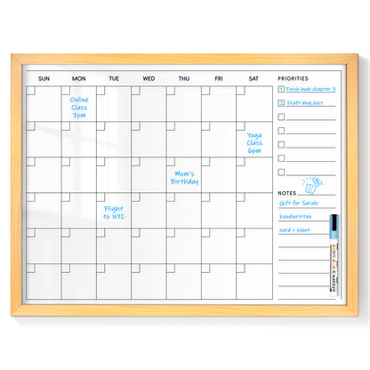 Acrylic Calendar for Wall Whiteboard, 24''x18'' Monthly Calendar Clear Dry Erase Board
