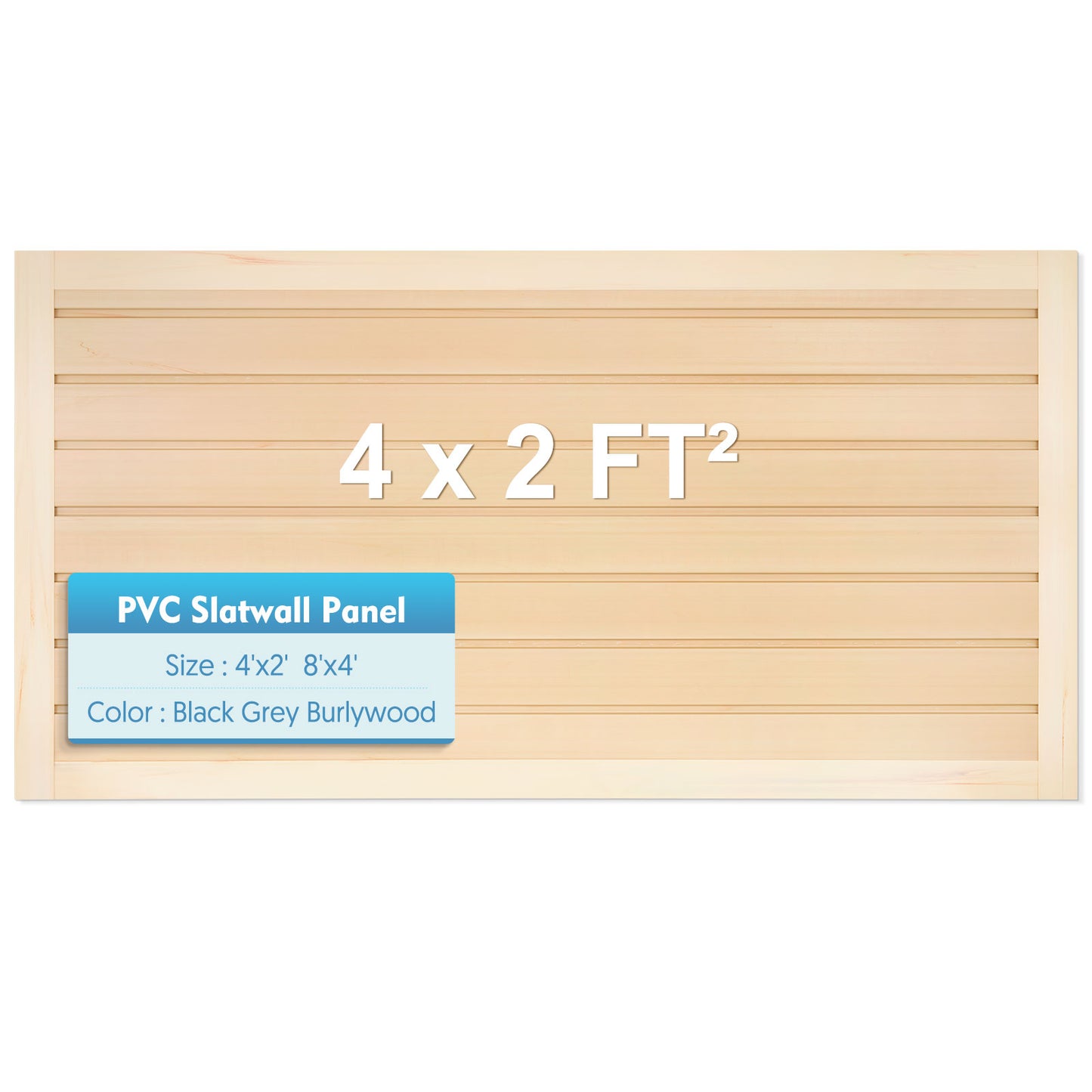 Slatwall Panels 4 ft x 2 ft Horizontal PVC Slatwall Easy Organizer Panels,24" H x 48" L - Pack of 2, Perfect for Retail Store, Garage Wall, Maple