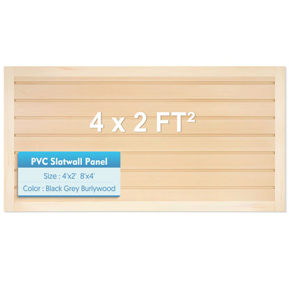Slatwall Panels 4 ft x 2 ft Horizontal PVC Slatwall Easy Organizer Panels,24" H x 48" L - Pack of 2, Perfect for Retail Store, Garage Wall, Maple