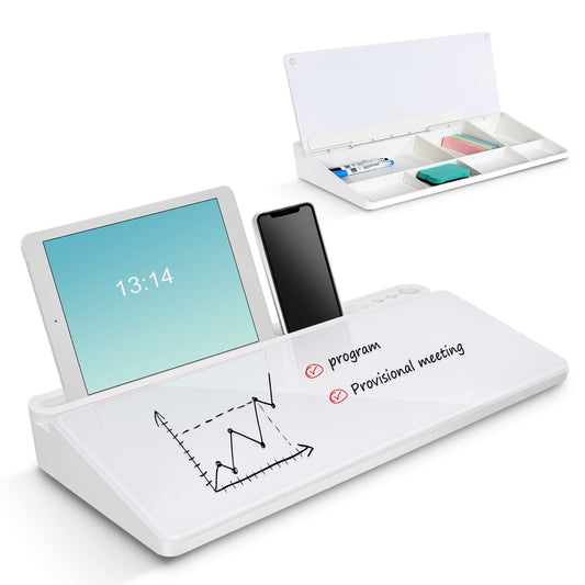 Glass Board-Desktop Glass Board-Desktop White Board with Storage Drawer