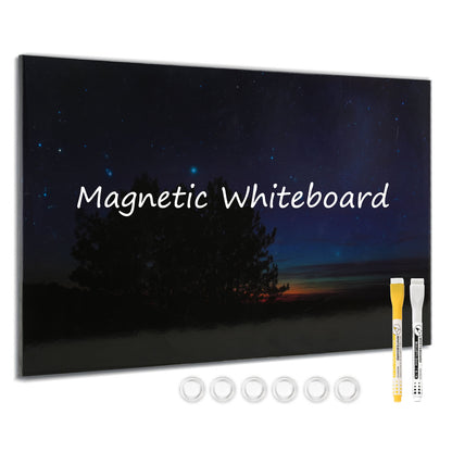 Magnetic Whiteboard Dry Erase White Board Decorative White Board for Wall with Starry Sky Pattern Design