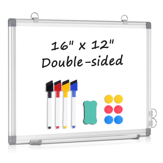 White Board 16" x 12" Magnetic Dry Erase Board for Wall & Desk