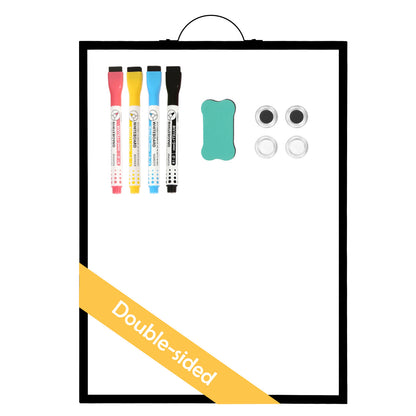 Dry Erase White Board for Wall, 12" x 16" Small Magnetic Portable Double-Sided Whiteboard