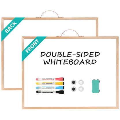 Dry Erase White Board for Wall, 12" x 16" Small Magnetic Portable Double-Sided Whiteboard
