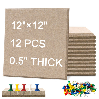Bulletin Felt Board Pin Board 12 Pack Large Cork Board for Wall Felt Wall Tiles