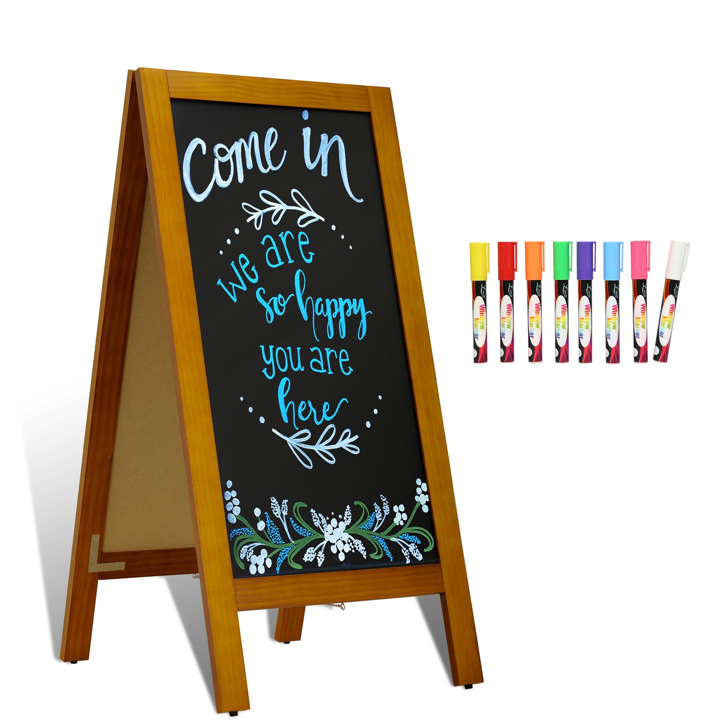 Wooden Sandwich Board Signs Outdoor A Frame Chalkboard Sign