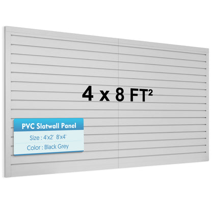 Slatwall Panels 8 ft x 4 ft Horizontal PVC Slatwall Easy Organizer Panels