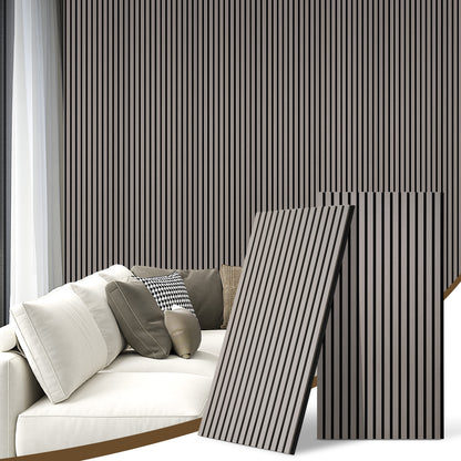 2 Pcs Acoustic Slat Wood Wall Panel, 46.45" x 23.81" Wood Slat Soundproof Wall Panel, Ash Wood