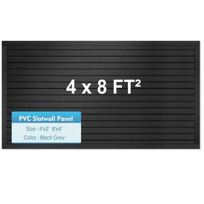 8 ft x 4ft Garage Storage PVC Slatwall Panels 8 sqft Wall Panels Garage Wall Organizer Storage System