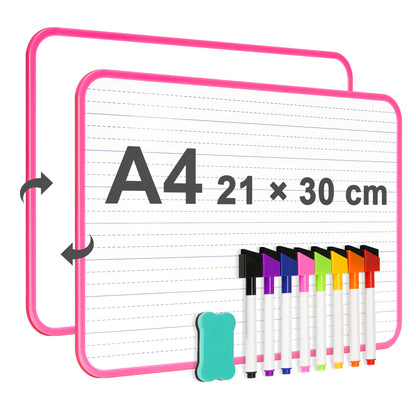 Writing Board Handheld Whiteboard 12"x8" Small White Board, Pink