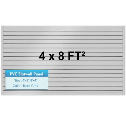 Slatwall Panels 8 ft x 4 ft Horizontal PVC Slatwall Easy Organizer Panels