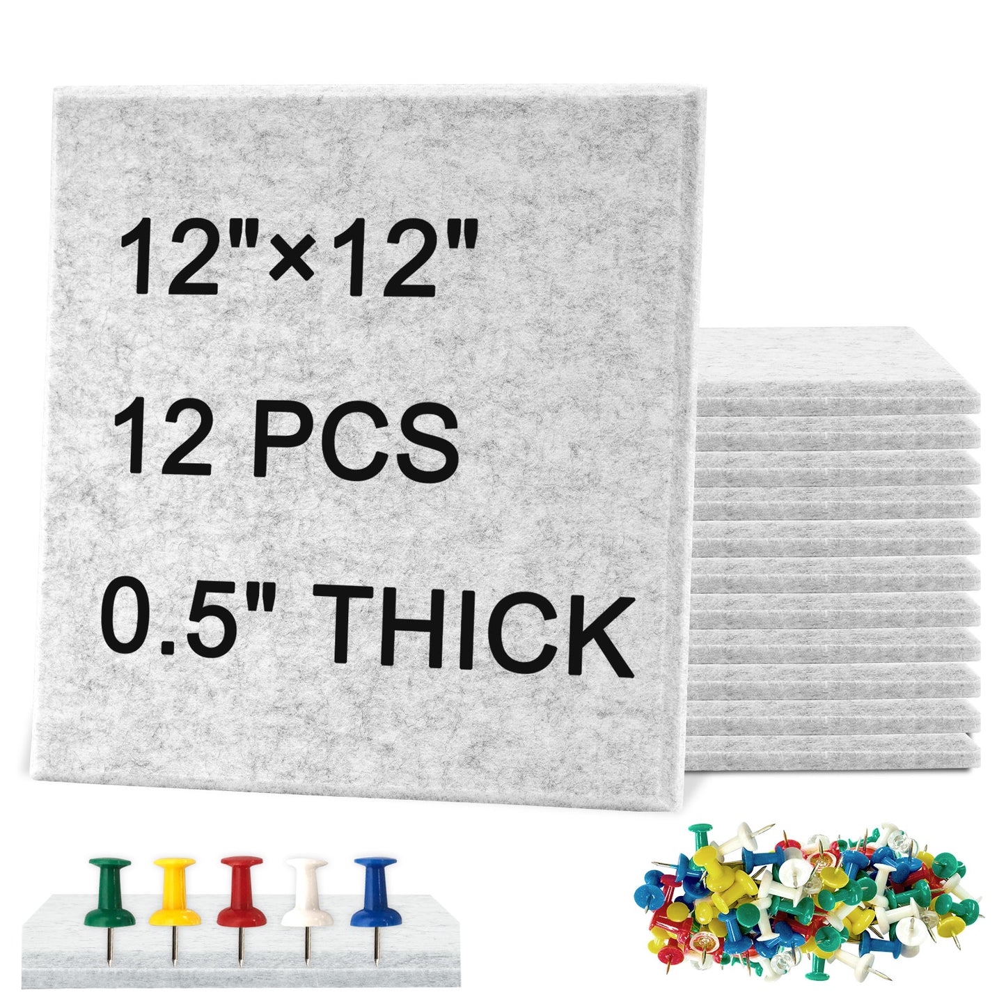 12 Packs Bulletin Board-Felt Board-felt Cork Board Felt Board Tiles for Wall