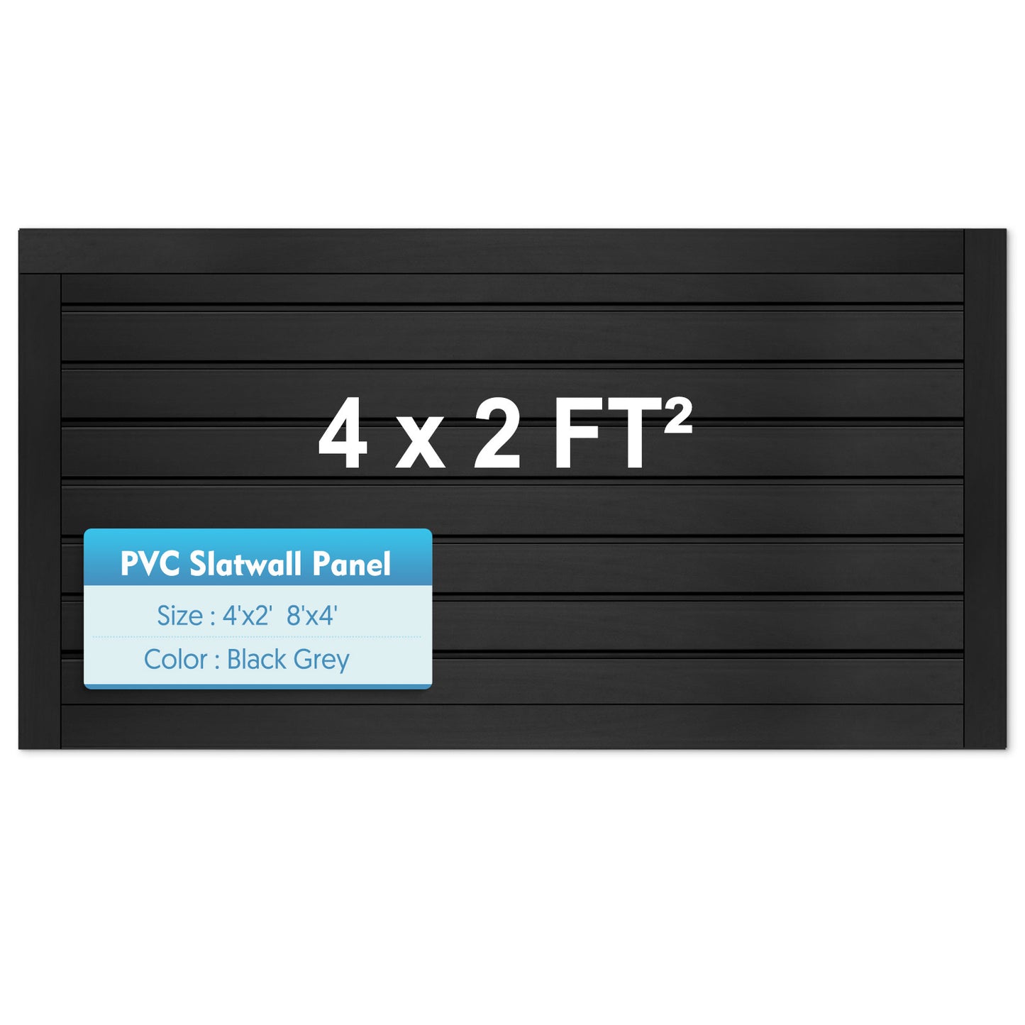 4 ft x 2ft Garage Storage PVC Slatwall Panels 8 sqft Wall Panels Garage Wall Organizer Storage System