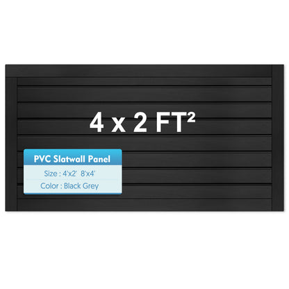 4 ft x 2ft Garage Storage PVC Slatwall Panels 8 sqft Wall Panels Garage Wall Organizer Storage System