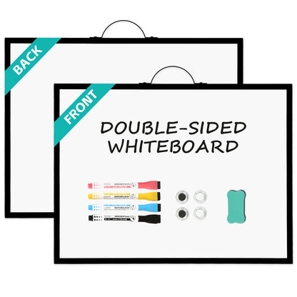 Dry Erase White Board for Wall, 12" x 16" Small Magnetic Portable Double-Sided Whiteboard
