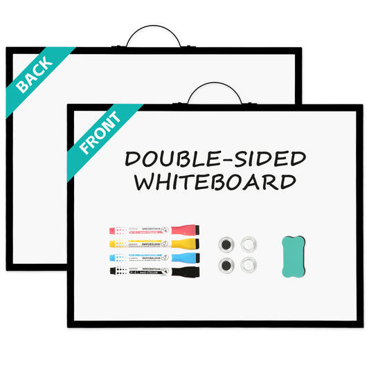 Dry Erase White Board for Wall, 12" x 16" Small Magnetic Portable Double-Sided Whiteboard