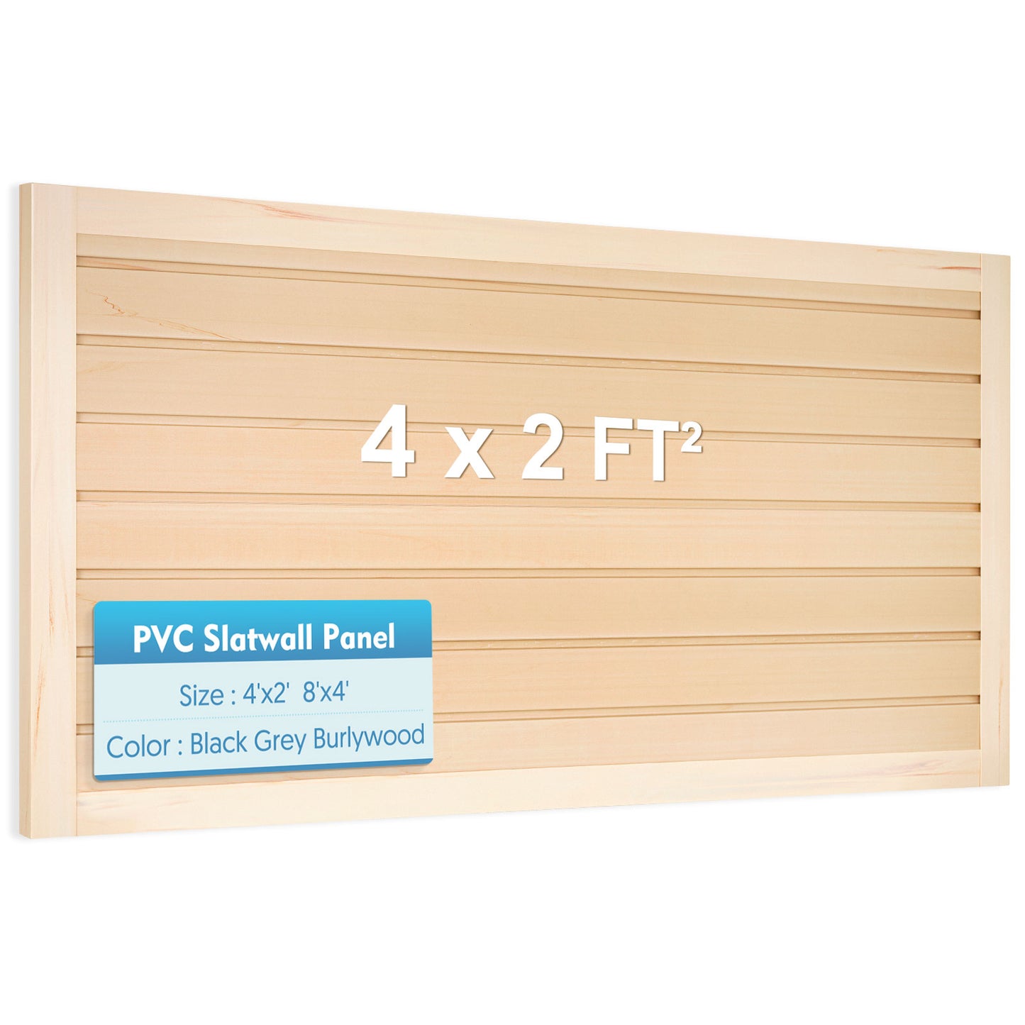 Slatwall Panels 4 ft x 2 ft Horizontal PVC Slatwall Easy Organizer Panels,24" H x 48" L - Pack of 2, Perfect for Retail Store, Garage Wall, Maple