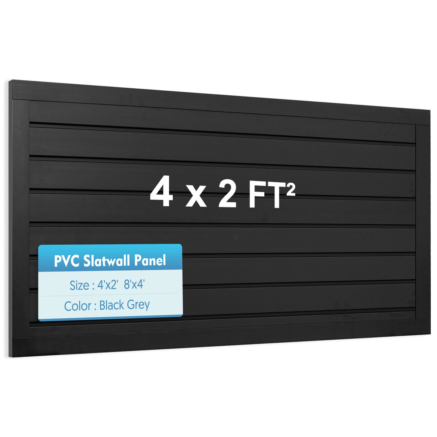 4 ft x 2ft Garage Storage PVC Slatwall Panels 8 sqft Wall Panels Garage Wall Organizer Storage System