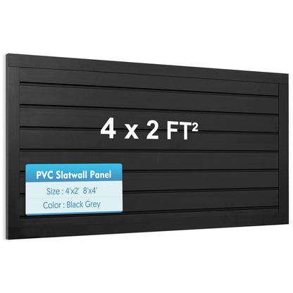 4 ft x 2ft Garage Storage PVC Slatwall Panels 8 sqft Wall Panels Garage Wall Organizer Storage System