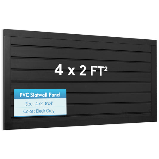 4 ft x 2ft Garage Storage PVC Slatwall Panels 8 sqft Wall Panels Garage Wall Organizer Storage System