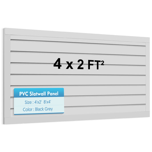 Slatwall Panels 4 ft x 2 ft Horizontal PVC Slatwall Easy Organizer Panels