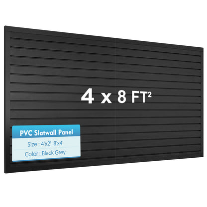 8 ft x 4ft Garage Storage PVC Slatwall Panels 8 sqft Wall Panels Garage Wall Organizer Storage System