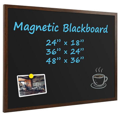 Chalkboard for Wall, Magnetic  Large Chalk Board Menu Board for Kitchen, 2 Markers 8 Magnets