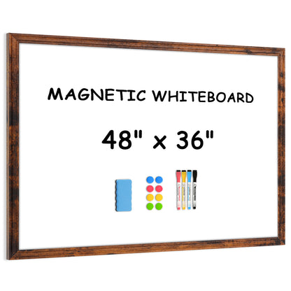 Magnetic Dry Erase Whiteboard Magnetic Whiteboard for Wall Vintage Wooden Framed