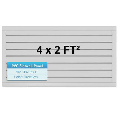 Slatwall Panels 4 ft x 2 ft Horizontal PVC Slatwall Easy Organizer Panels