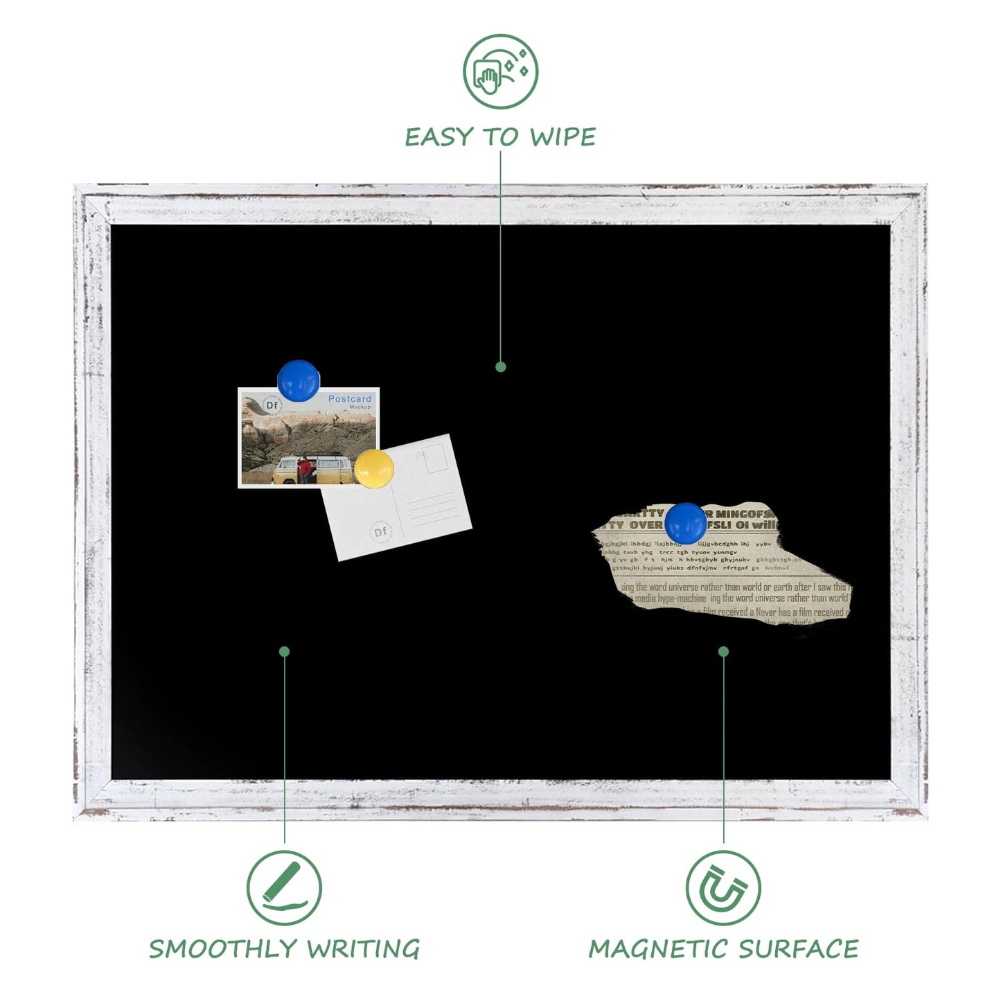 Magnetic Chalkboard Sign Board Large Chalkboard for Wall Magnetic Blackboard Hanging Chlakboard Wood Framed