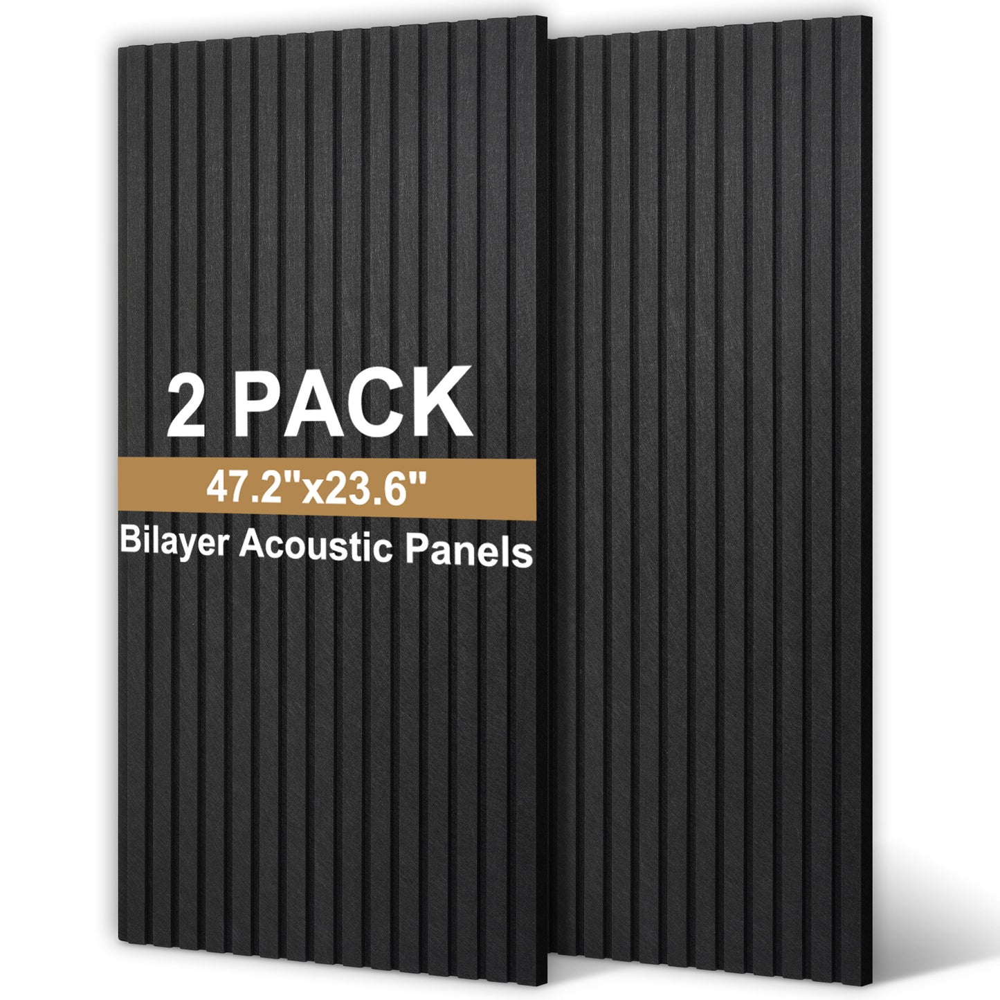 Slat Acoustic Panels Acoustic Panels, Decorative Sound Proof Felt Panels, Slat Wall Panels for Wall Decor Sound Absorbing Panel, Black