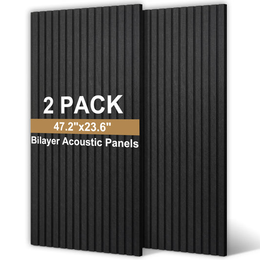 Slat Acoustic Panels Acoustic Panels, Decorative Sound Proof Felt Panels, Slat Wall Panels for Wall Decor Sound Absorbing Panel, Black