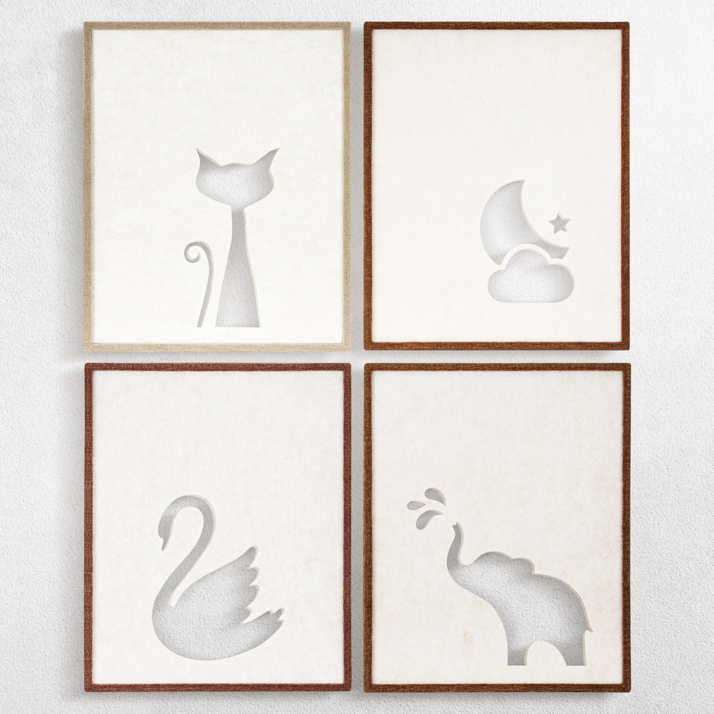 4 Pack Felt Fabric Art Crafts 11" x 14" Decorative Bulletin Board Photo Frames Felt Tiles for Wall Home and Office Decoration