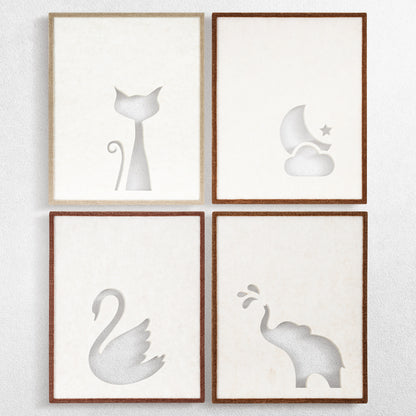 4 Pack Felt Fabric Art Crafts 11" x 14" Decorative Bulletin Board Photo Frames Felt Tiles for Wall Home and Office Decoration