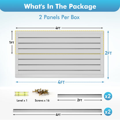Slatwall Panels 4 ft x 2 ft Horizontal PVC Slatwall Easy Organizer Panels