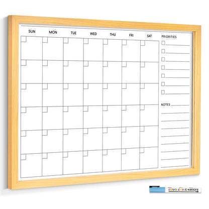 Acrylic Calendar for Wall Whiteboard, 24''x18'' Monthly Calendar Clear Dry Erase Board