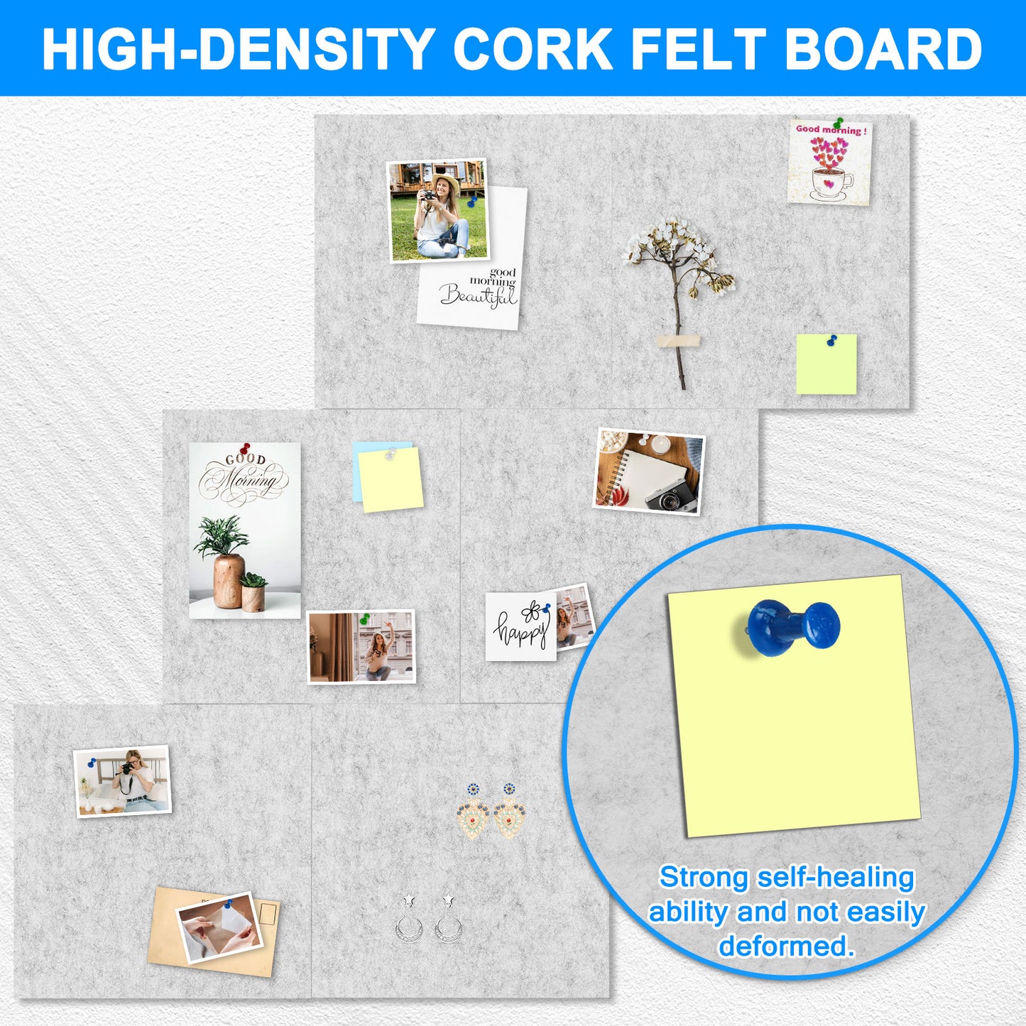 Bulletin Board-Felt Board-felt Cork Board Felt Board Tiles for Wall