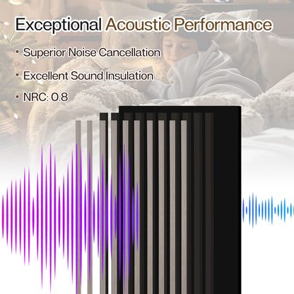 2 Pcs Acoustic Slat Wood Wall Panel, 46.45" x 23.81" Wood Slat Soundproof Wall Panel, Ash Wood