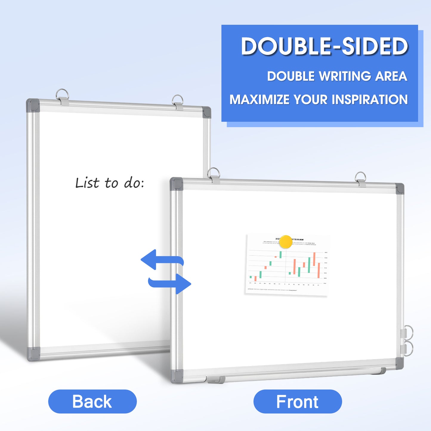 White Board 16" x 12" Magnetic Dry Erase Board for Wall & Desk