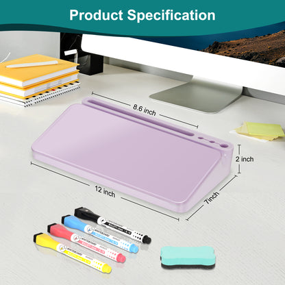 Glass Desktop Whiteboard Desktop Desk Dry Erase Board with Drawers