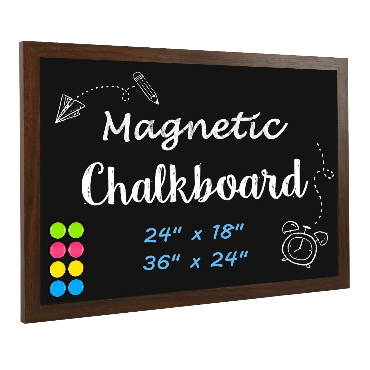 Chalkboard for Wall, Magnetic  Large Chalk Board Menu Board for Kitchen, 2 Markers 8 Magnets