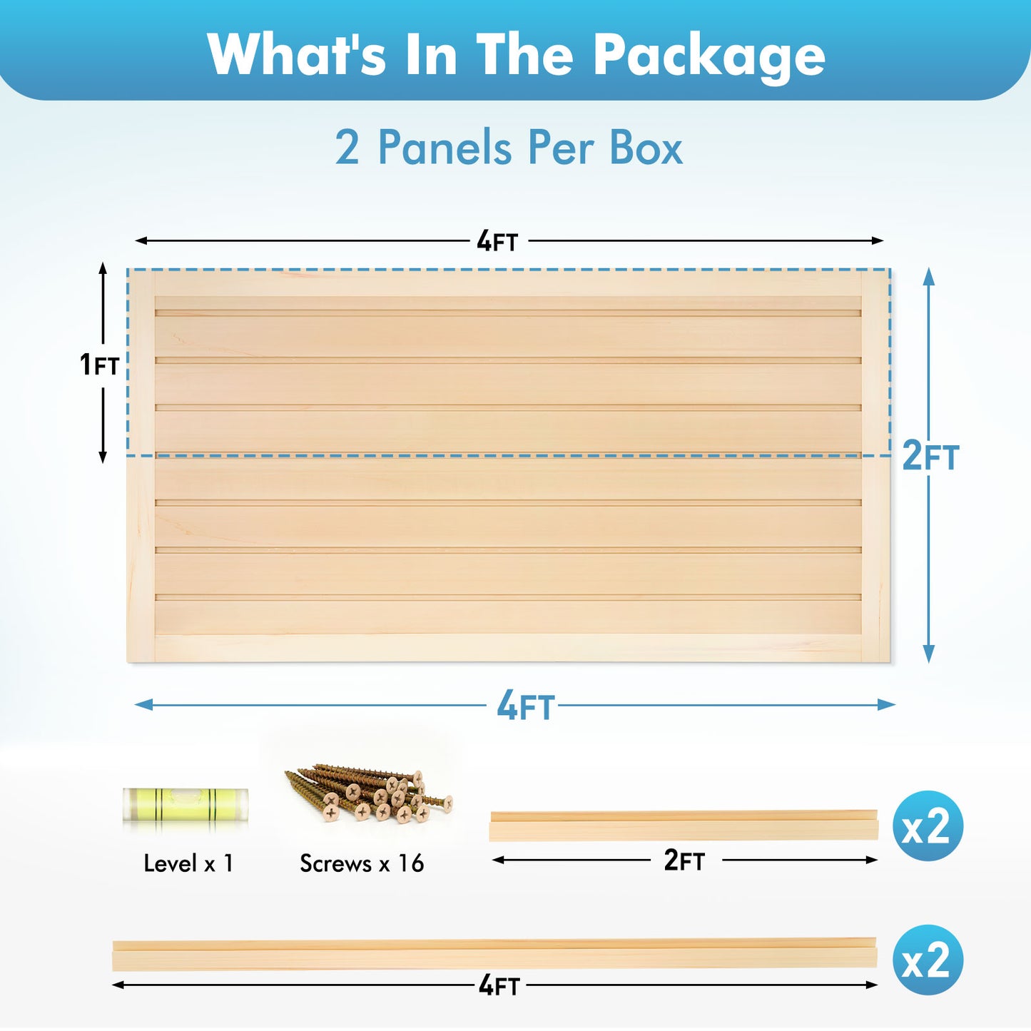 Slatwall Panels 4 ft x 2 ft Horizontal PVC Slatwall Easy Organizer Panels,24" H x 48" L - Pack of 2, Perfect for Retail Store, Garage Wall, Maple